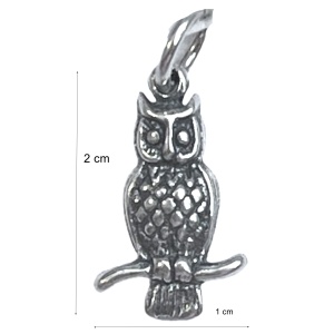 Pandantiv, Jolie Silver, Argint 925, Model Bufnita Pe Creanga, 1.5 g, 2 x 1 cm - Img 3