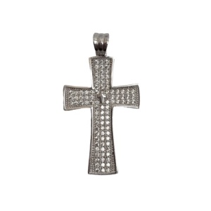Pandantiv, Jolie Silver, Argint 925, Model Cruce cu Pietre, 2.6 G, 3 x 2 Cm