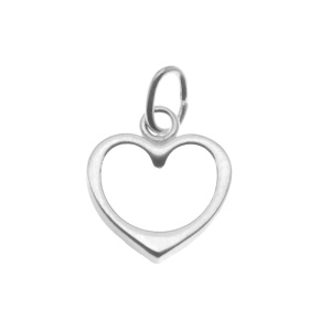 Pandantiv, Jolie Silver, Argint 925, Model Inima Contur, 0.6 g, 15x12 mm - Img 1