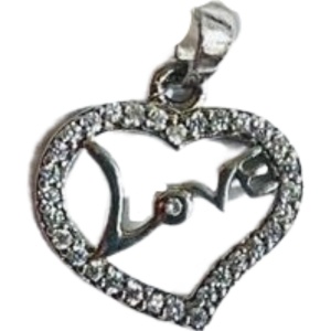 Pandantiv, Jolie Silver, Argint 925, Model Inima Love, 1.2 g, 1.5 x 1.5 cm - Img 1