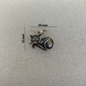 Pandantiv, Jolie Silver, Argint 925, Model Pisica, 1.4 g, 12x18 mm - Img 3