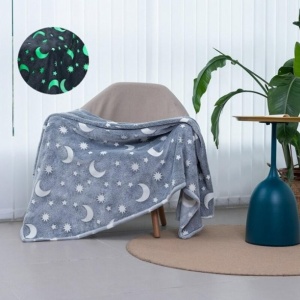 Patura Fosforescenta, Flippy, Moale, Pufoasa, Lumineaza in Intuneric, 1.5x2 m, Model Cer Instelat, Gri - Img 2