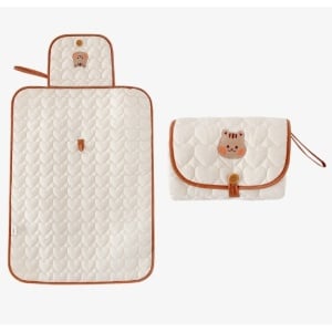 Patura Multifunctionala pentru Schimbat Pampers, Flippy, Rezistenta la Apa, Model Veverita, 50x70 cm, Bej