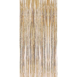 Perdea Franjurata, Flippy, Model Decor Petrecere, pentru Fundal de Poze, Amenajare Colorata a Petrecerii, Dimensiune 100x200 cm, Gold Sampanie - Img 1