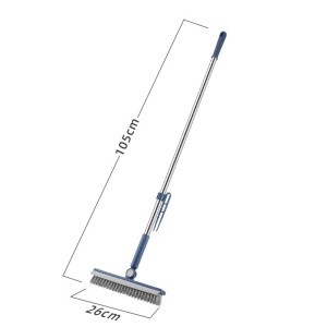 Perie de Curatare pentru Podele si Rosturi, Flippy, Lungime Maner 105 cm, Capat Pivotant 180 Grade, Peri din PP, Otel si Plastic, Cleste pentru Scame si Par Inclus, Albastru - Img 5