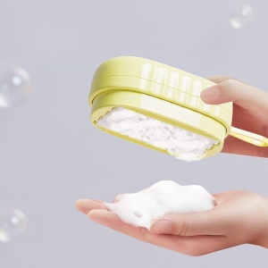Perie de Spalat Haine, Flippy, cu Dispenser pentru Detergent, 4 Perii de Curatare, din ABS + PS, Galben - Img 5
