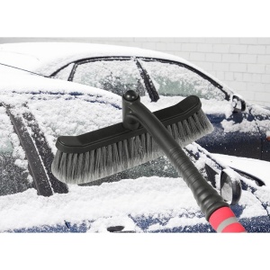 Perie de Zapada cu Racleta pentru Masina, Flippy, Multifunctionala, Rotativa, Demontabila, cu Maner Antiderapant, Aluminiu, Plastic, Fragmentarea Ghetii de pe Parbriz, Solutia pentru Iarna, pentru Dezghetare, 54x10.5x27 cm, Rosie - Img 10