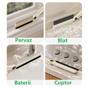 Perie Multifunctionala si Stergator, Flippy, Pentru Spatii Greu Accesibile, 24.7 x 4.5 cm, Alb - Img 4
