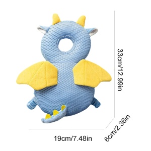 Perna tip Rucsac pentru Protectia Capului, Flippy, Tetiera tip Dragon, pentru Bebelusi, Design tip Plasa, 33x6x19 cm, 180 g, Albastru - Img 5