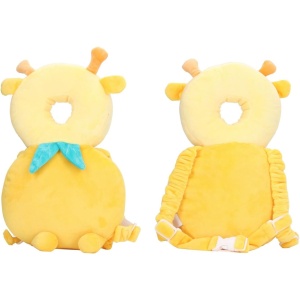 Perna tip Rucsac pentru Protectia Capului, Flippy, Tetiera tip Girafa, pentru Bebelusi, 33x6x19 cm, 180 g, Galben - Img 2