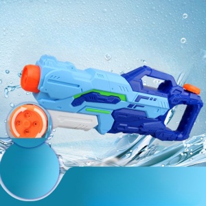 Pistol cu Apa pentru Copii, Rezervor, Pentru Piscina/Plaja, Flippy, 6ani+, 4 duze, Albastru, 1500ML - Img 3