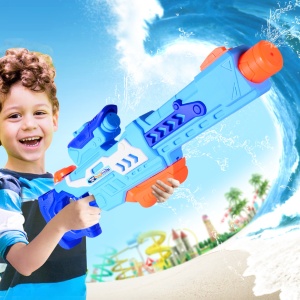 Pistol cu Apa pentru Copii, Rezervor, Pentru Piscina/Plaja, Flippy, 6ani+, Albastru, 1200ML - Img 3