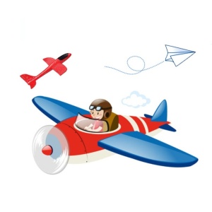 Pistol cu Lansator de Avion, Flippy, din Polistiren+Plastic, +3 Ani, Avion 24 cm, Lansare 10 m, cu Lumini, Rosu/Albastru - Img 4
