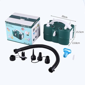Pompa Electrica de Umflat Baloane, Flippy, cu Doua Iesiri, Accesorii Incluse, 220V, Putere 600W, Accesorii petrecere, Verde - Img 2