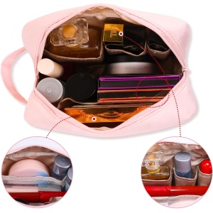 Portfard, Flippy, cu Maner, Material Impermeabil, pentru Cosmetice, 16 x 11 x 7 cm, Roz - Img 3