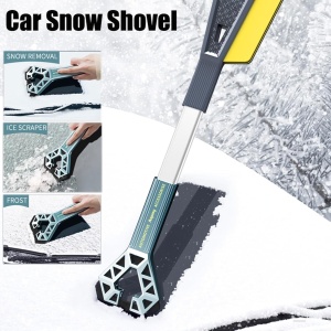 Racleta Auto pentru Zapada cu Doua Capete, Flippy, Universala, Deszapezire Masina, cu Maner Lung, Ergonomica, Detasabila, pentru Geamuri si Caroserie, Usor de Utilizat, 67x12.5 cm, Albastru - Img 10