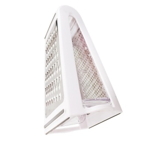 Razatoare de bucatarie cu cutie colectoare Flippy, doua tipuri de lame, carcasa inox si ABS, design practic, alb - Img 1