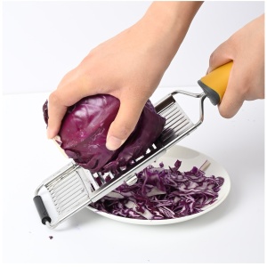 Razatoare multifunctionala Flippy, Inox, 4 tipuri de lame, usor de manevrat, maner din ABS ergonomic,33 x 8.6 cm, periuta curatare inclusa, Lame interschimbabile, Argintiu - Img 7