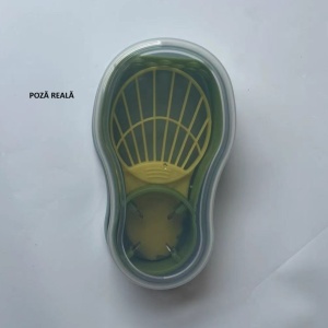 Recipient de Depozitare Avocado 5in1, Flippy, Etans, pentru Frigider, din Plastic, Dispozitiv de Taiat, Curatat, Feliat, 14x4x7 cm, Verde - Img 6
