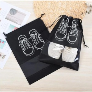 Sac depozitare incaltaminte, pentru voiaj sau depozitare, rezistent la praf, compatibil cu masina de spalat, 27 x 36 cm, negru - Img 5