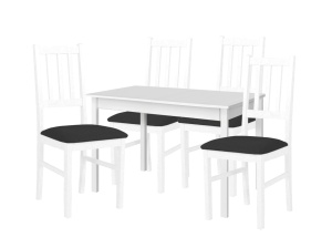 Scaun living/bucatarie Bosini 4, alb/negru, 40x43x94 cm, UnicSpot - Img 4
