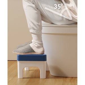 Scaunel WC, Flippy, Tratament Impotriva Hemoroizilor si Constipatiei, Scaun Inaltator WC Copii, Suport Picioare WC, Taburet Inaltator Pozitia Corecta Ghemuit Pe WC, Plastic Rezistent, 17x22x38 cm, Albastru - Img 8