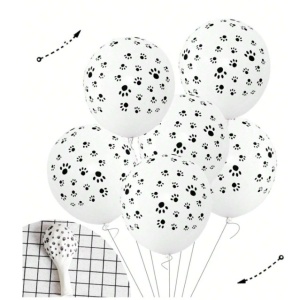 Set 10 Baloane din Latex, Flippy, Model Party Animal Print, 3x Portocaliu, 3x Galben, 4x Alb, 23 cm, 1.4g - Img 6