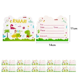 Set 10 Invitatii pentru Petrecere, Flippy, Colectia Dino Park, 11 x 14 cm, din Carton, Multicolor - Img 2
