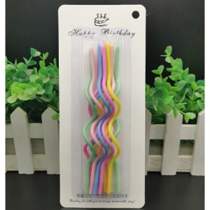 Set 10 lumanari multicolore spiralate, 17 x 0.34 cm