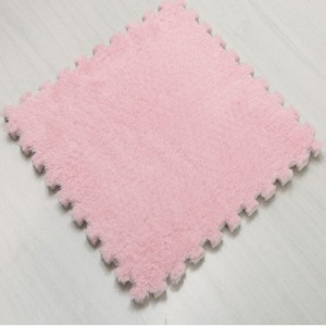 Set 10 Piese Covor tip Puzzle, Flippy, Spuma EVA, Pufos, 30 x 30 x 1 cm, Roz Pudrat - Img 3