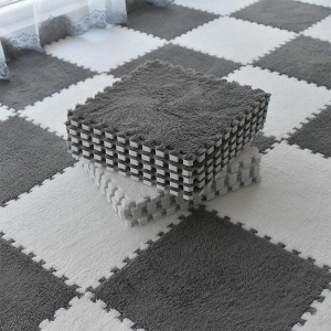 Set 10 Piese Covor tip Puzzle, Flippy, Spuma EVA, Pufos, 30 x 30 x 1 cm, Gri - Img 7