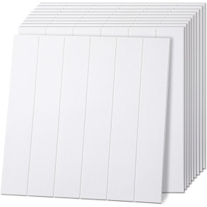 Set 10 Placi Tapet 3D, Flippy, 70 x 70 cm, Grosime 3 mm, din Rasina, Tip Placi de Lemn, Suprafata Acoperita 4.9 mp, Alb - Img 8