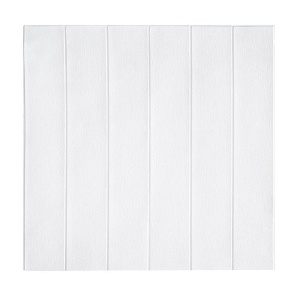 Set 10 Placi Tapet 3D, Flippy, 70 x 70 cm, Grosime 3 mm, din Rasina, Tip Placi de Lemn, Suprafata Acoperita 4.9 mp, Alb