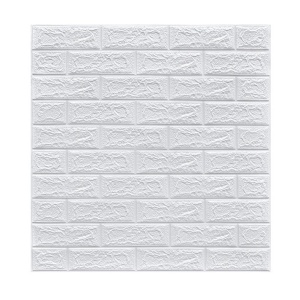 Set 10 Placi Tapet 3D, Flippy, 70 x 77 cm, Grosime 3 mm, din Polietilena, Model Caramida, Suprafata acoperita 5.3 mp, Alb - Img 1