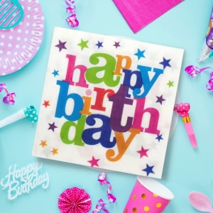 Set 10 Servetele de Masa, Flippy, Colectia Happy Birthday, 32 x 32 cm, din Hartie, Multicolor - Img 4