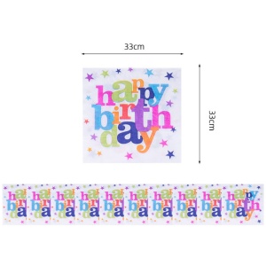 Set 10 Servetele Happy Birthday, Flippy, pentru Petrecere, Tematica Aniversare, 33x33 cm, Multicolor - Img 2