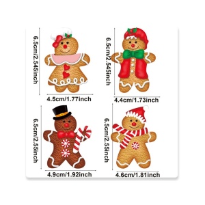 Set 12 Decoratiuni de Craciun din Lemn, Flippy, cu Snur pentru Agatare in Brad, Model Prajituri Omuleti, Dimensiuni Diferite, 2 Modele, Multicolor - Img 2