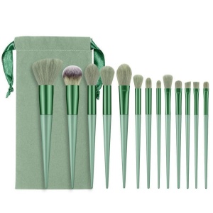 Set 13 pensule pentru machiaj, Flippy, super soft, makeup profesional/incepatori, verde - Img 1