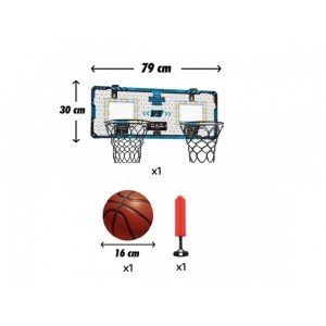 Set 2 Cosuri de Baschet pentru Copii, Flippy, cu Tablou de Bord Electronic, Pentru 2 Jucatori, Minge, Pompa, 2 Moduri, Interior/Exterior, Inel Metalic si Rabatabil cu Arc, Luminos, 60x31x6 cm, Multicolor - Img 3