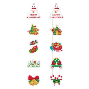 Set 2 Decoratiuni de Craciun, Flippy, de Agatat, pentru Usa, Sfoara Inclusa, 21 cm/28 cm, din Hartie 350g, Multicolor - Img 1