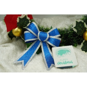 Set 2 fundite pentru brad, Albastre, cu margini argintii, 13 x 18 cm, PVC, Flippy - Img 4