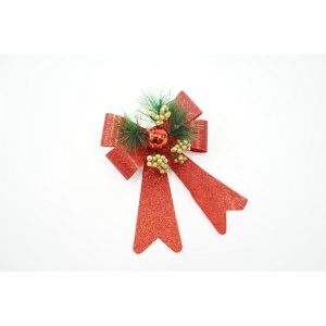 Set 2 fundite pentru brad, Rosii, decorate, cu sclipici, 14 x 19 cm, din poliester, Flippy - Img 5