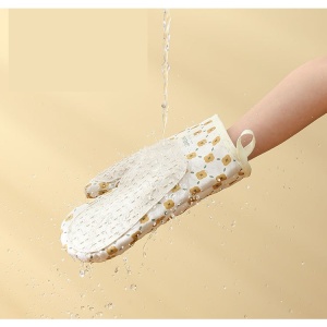 Set 2 manusi cuptor Flippy, manusa de bucatarie, rezistenta 330 grade, textil si cauciuc, 26.5x18 cm, alb - Img 6