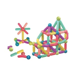 Set 25 de Piese Magnetice de Constructie, Flippy, Puzzle, Forme, 3 Ani, ABS, Magnet, 16x6x14 cm, Multicolor - Img 6