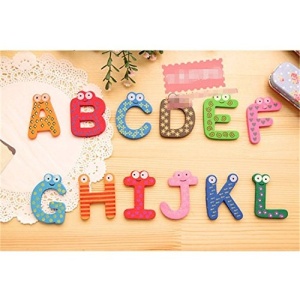Set 26 Magneti de Frigider pentru Copii, Flippy, Model Alfabet A-Z, Figurine Amuzante, din Lemn, Multicolor - Img 3