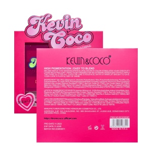 Set 3 Produse de Machiaj, KEVIN &amp; COCO, Pink Hearted, 9 culori, 15.5 x 13 x 3.4 cm - Img 9