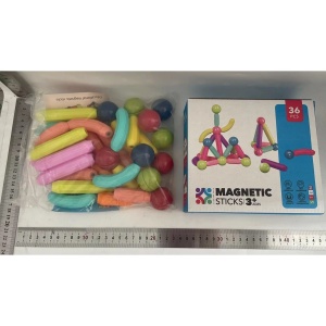 Set 36 de Piese Magnetice de Constructie, Flippy, Puzzle, Forme, 3 Ani, ABS, Magnet, 18x6x16 cm, Multicolor - Img 2