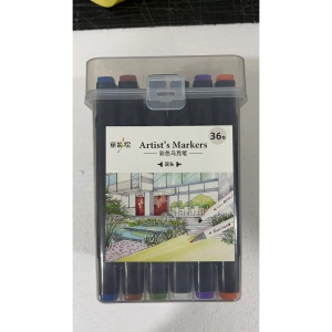 Set 36 Markere cu Alcool Twin Touch, Cutie Plastic Inclusa, Flippy, Multicolor - Img 1