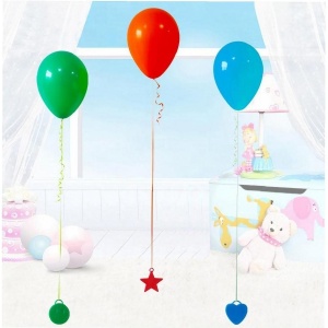 Set 4 Greutati pentru Baloanele cu Heliu, Flippy, 32 grame, 8 grame Fiecare, Plastic, Forma Stelute, Multicolor - Img 4