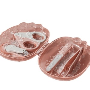 Set 4in1 de Ingrijire Unghii pentru Bebelusi, Flippy, Cutie de Depozitare Dinozaur Transparent, 0-6 Ani, 11.5 x 9 x 3 cm, Roz - Img 4